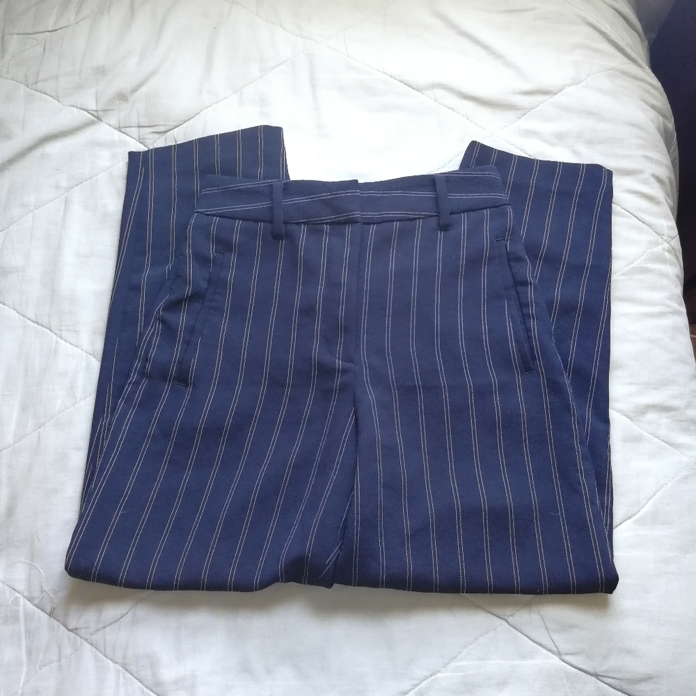 WILFRED Blue White Stripe Tie Front Jallade Work Pants Size 4 Aritzia NO TIE - Picture 3 of 9